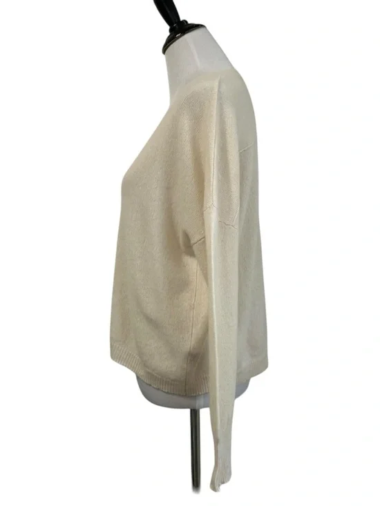 Skull Cashmere Womens Cashmere V Neck Sweater Sz Small Beige Skull Print - Picture 5 of 8